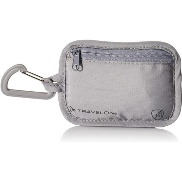 Rfid Blocking Clip Stash Pouch Travel Tote, Gray - Picture 5 of 8